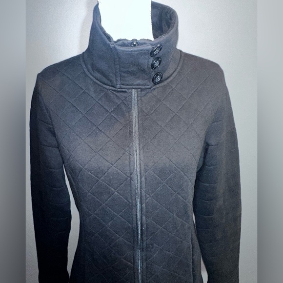 The North Face Quilted Fleece Jacket Women’s Large – Full Zip High Neck Black - Picture 4 of 12